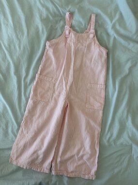 Old Navy Pink and White Stripe Kids Overalls
